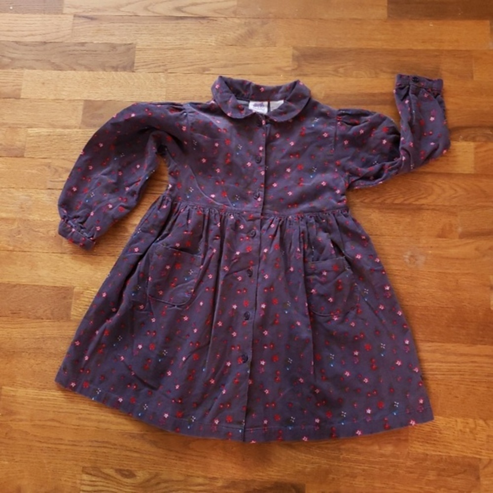 Vintage Purple corduroy collared dress‎ 5T